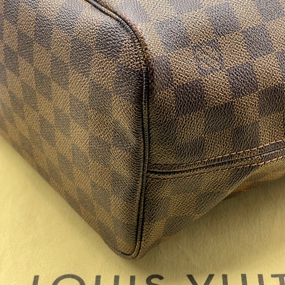 Louis Vuitton Damier Ebene Neverfull Mm Ceries Cherry Red Shoulder Tote Bag LV - Picture 9 of 16